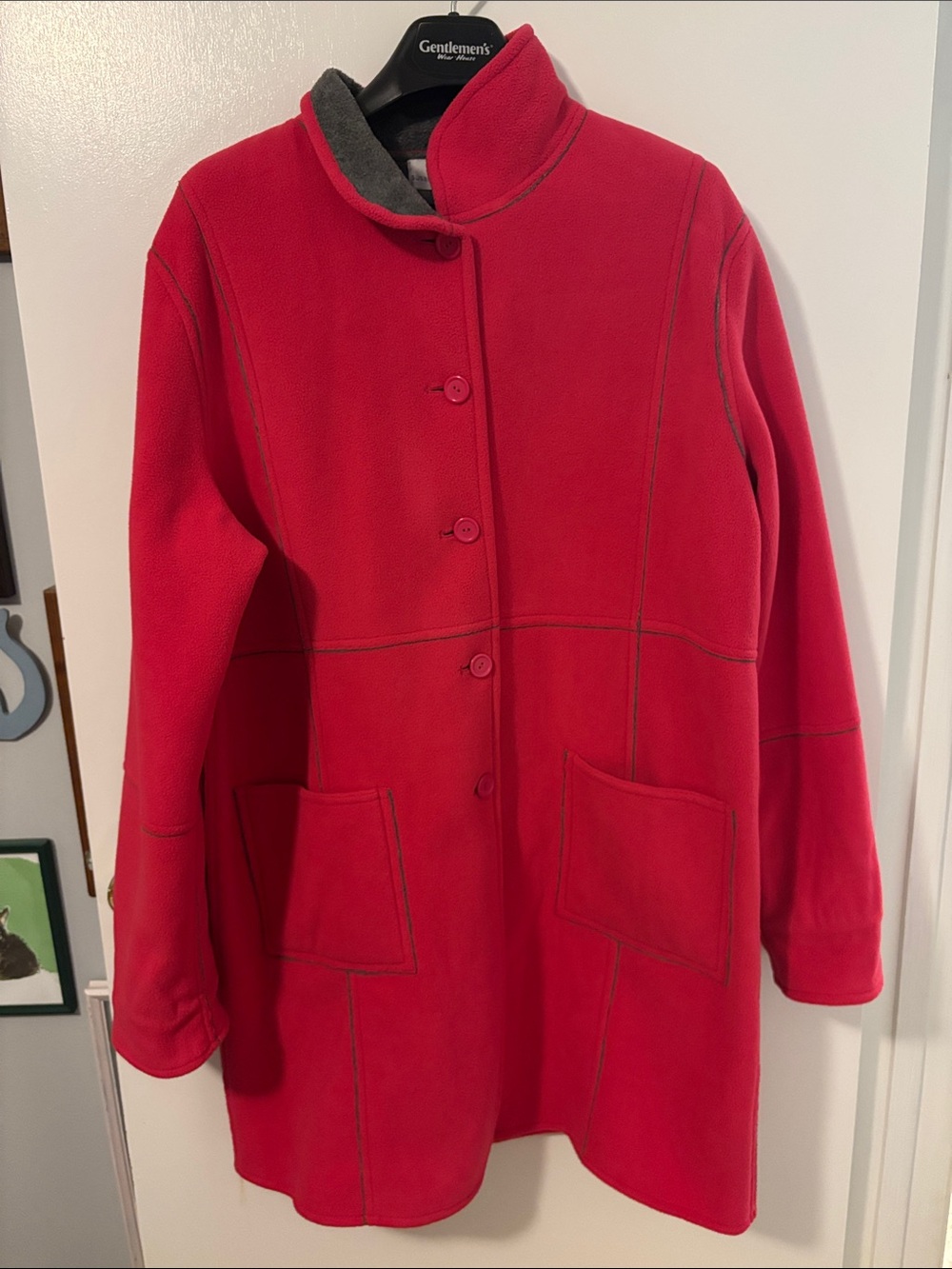 Vintage 90s Quiet Luxury Susan Graver Reversible Pink Fleece Pea Coat XL